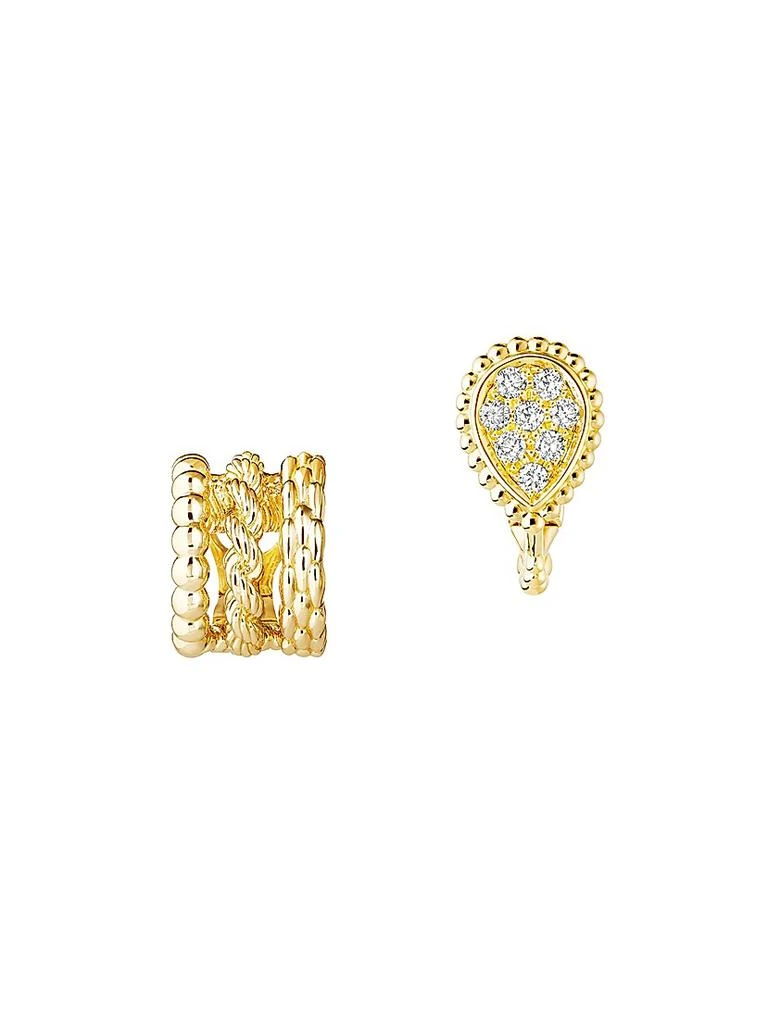 Boucheron Serpent Bohème 18K Yellow Gold & 0.13 TCW Diamond Mismatched Earrings 1