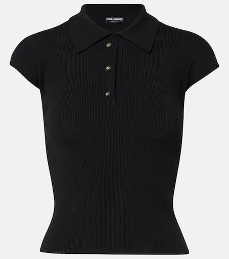 Dolce 
Gabbana Ribbed-knit polo shirt 1
