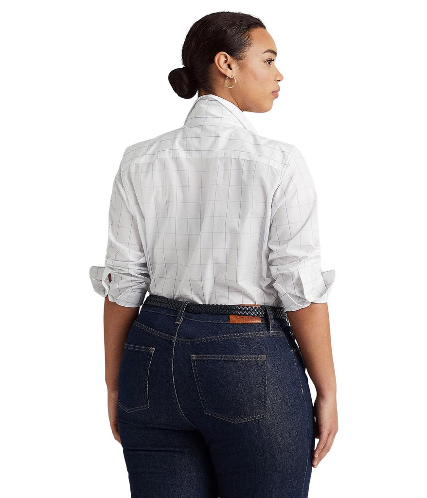 LAUREN Ralph Lauren Plus Size Windowpane Cotton Broadcloth Shirt