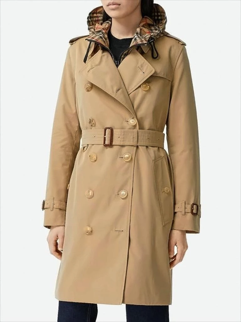 Burberry Double-Breasted Trench Coat with Distinctive Check Hood 2