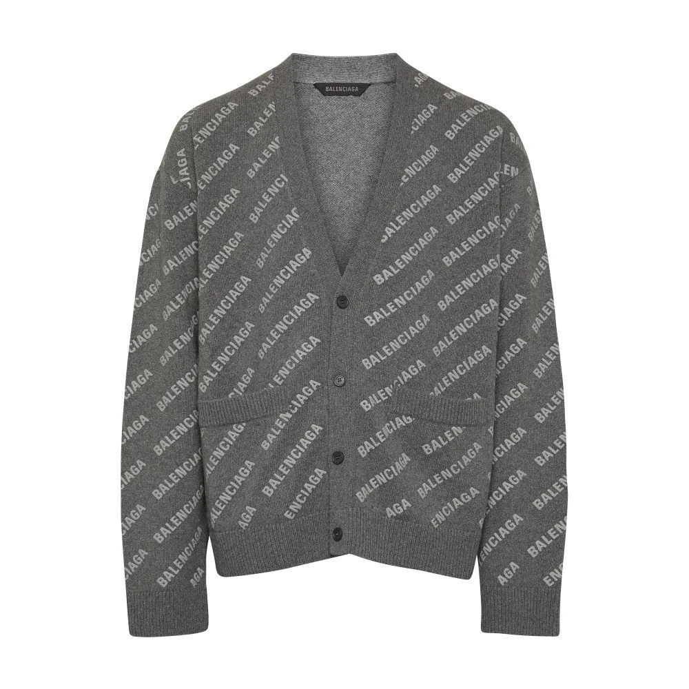 Balenciaga All-over logo cardigan 4