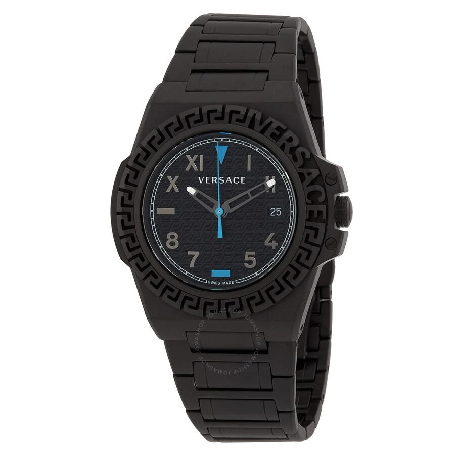Versace Greca Reaction Quartz Black Dial Men's Watch VE3I00622 1