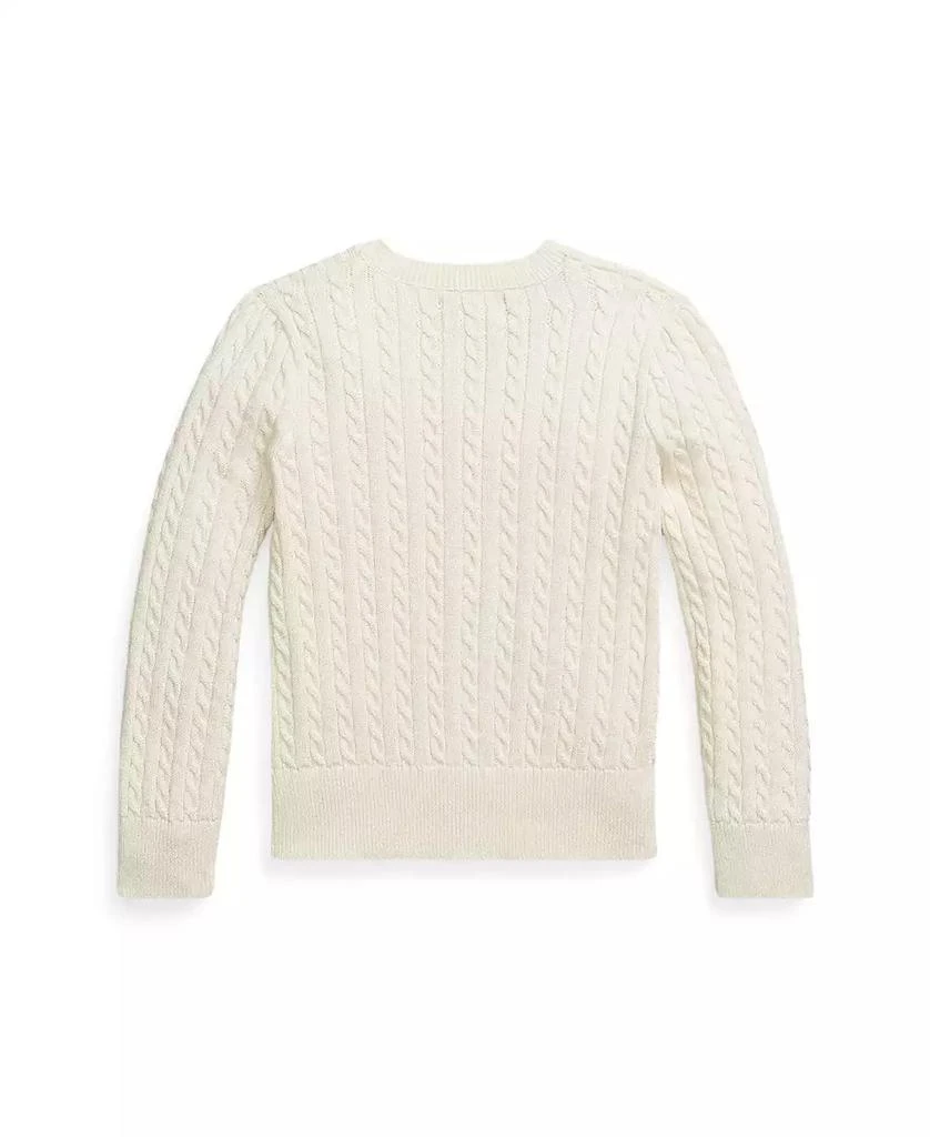 Ralph Lauren Girls 2T-6X Metallic Cable Cotton-Blend Cardigan Sweater 5