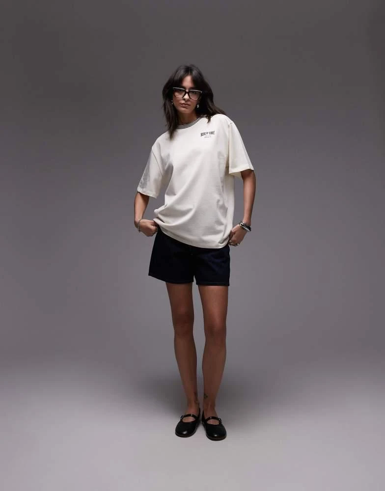 House Of Sunny House of Sunny motor services classic fit t-shirt in oat 3