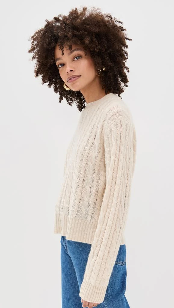 White + Warren Cashmere Cropped Cable Crew Sweater 3
