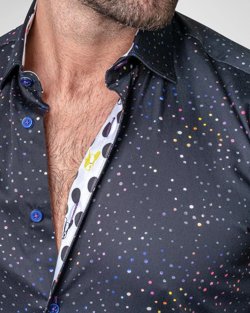 Maceoo Men's Fibonacci Dotrainbow Button-Front Shirt 3