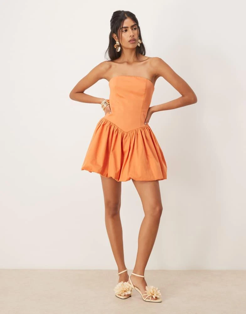 sachin and babi light blue dress Mango bandeau maxi dress with dropped waist and ruched bodice in mono polka  dot print – On Sale Now with Up to 32% Off main image 1