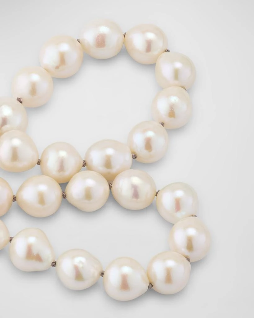 Margo Morrison White Edison Freshwater Pearl Necklace with Diamond Clasp, 18"L 3