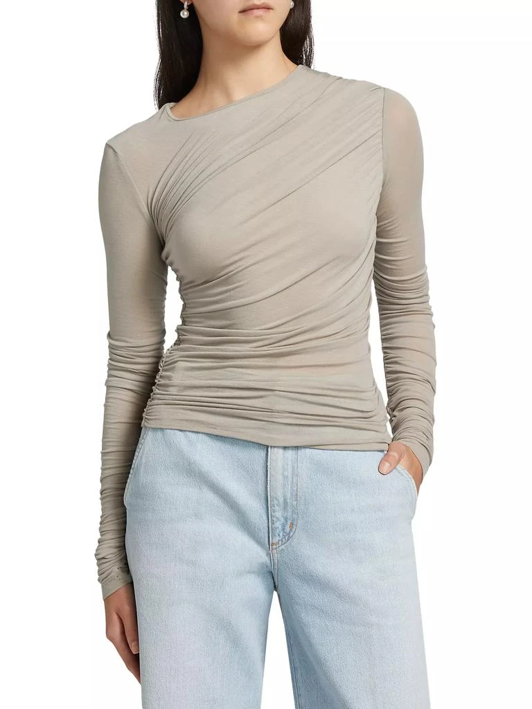 AGOLDE Tania Ruched Long-Sleeve Shirt 3