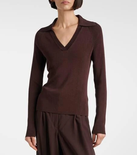 Joseph Ribbed-knit polo sweater 6