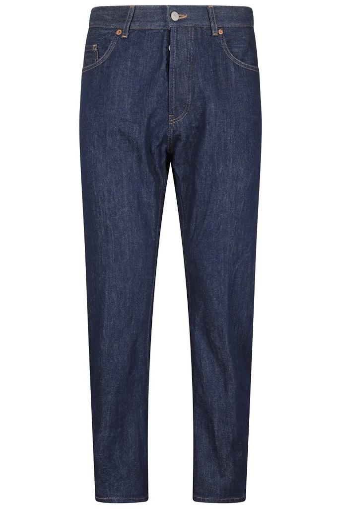 DONDUP Medium Blue Carrot-Fit Jeans With Button Closure