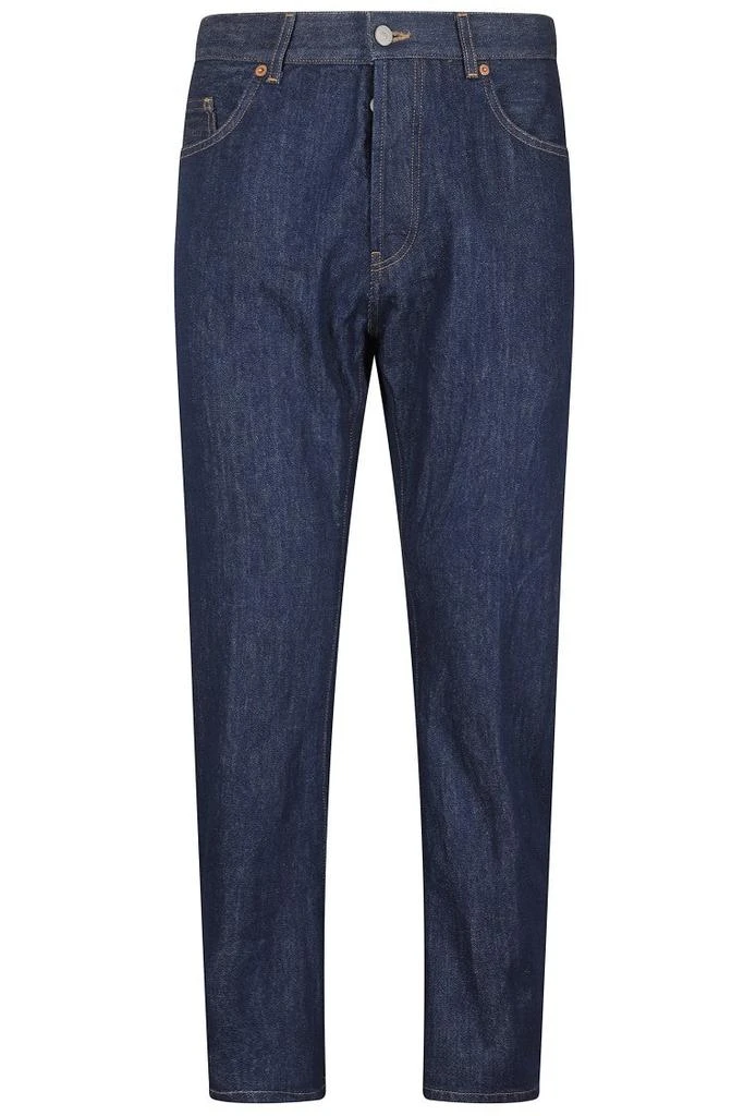 DONDUP Medium Blue Carrot-Fit Jeans With Button Closure 1