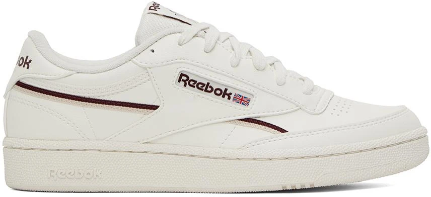 Reebok Off-White & Burgundy Club C 85 Sneakers 1