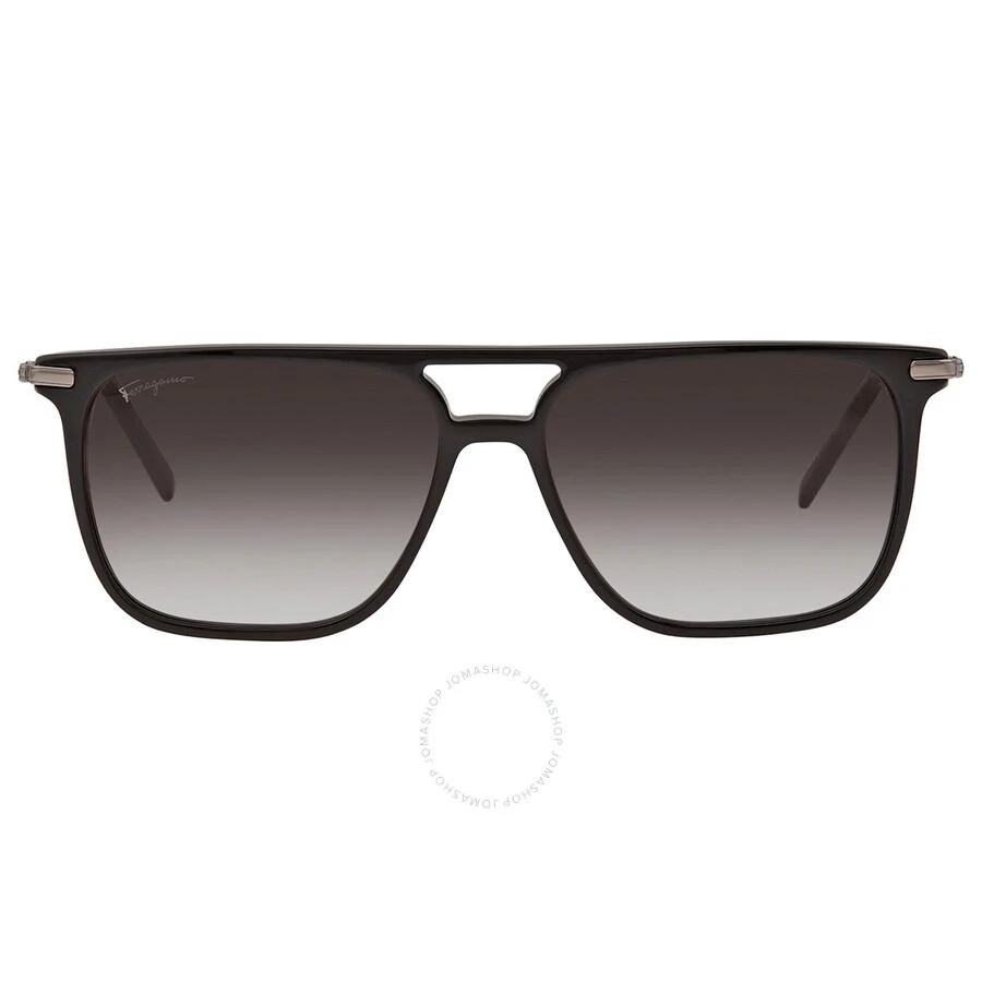 Salvatore Ferragamo Salvatore Ferragamo Grey Rectangular Men's Sunglasses SF966S 001 57 1
