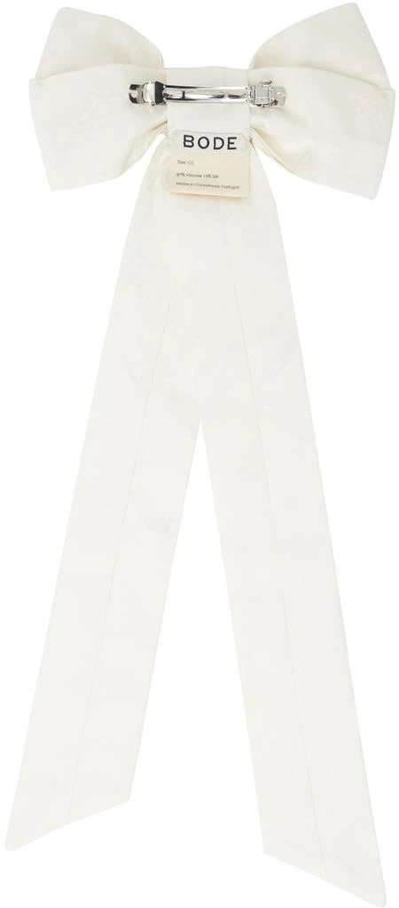 BODE Off-White Football Jacquard Bow Hair Clip 2