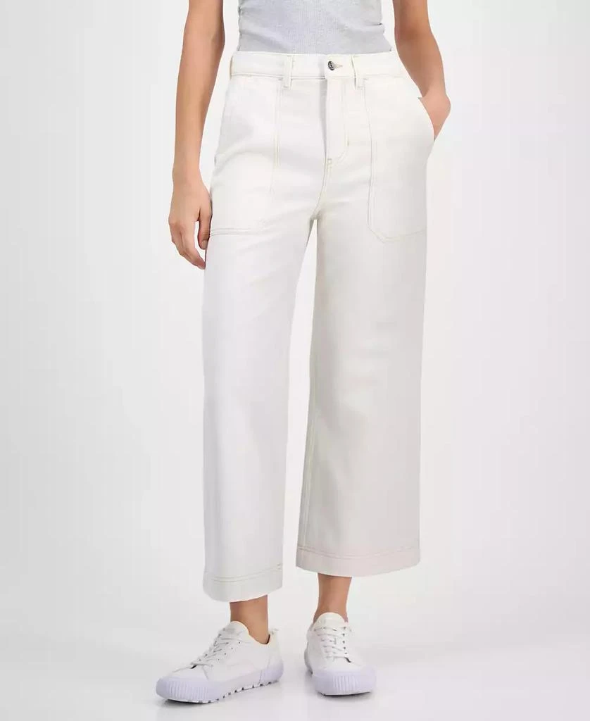 Hugo Boss Women's High-Rise Cropped Wide-Leg Jeans 3