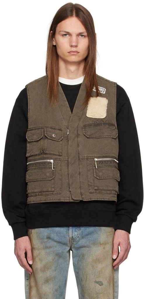 Kenzo Khaki Mutlipocket Vest 1