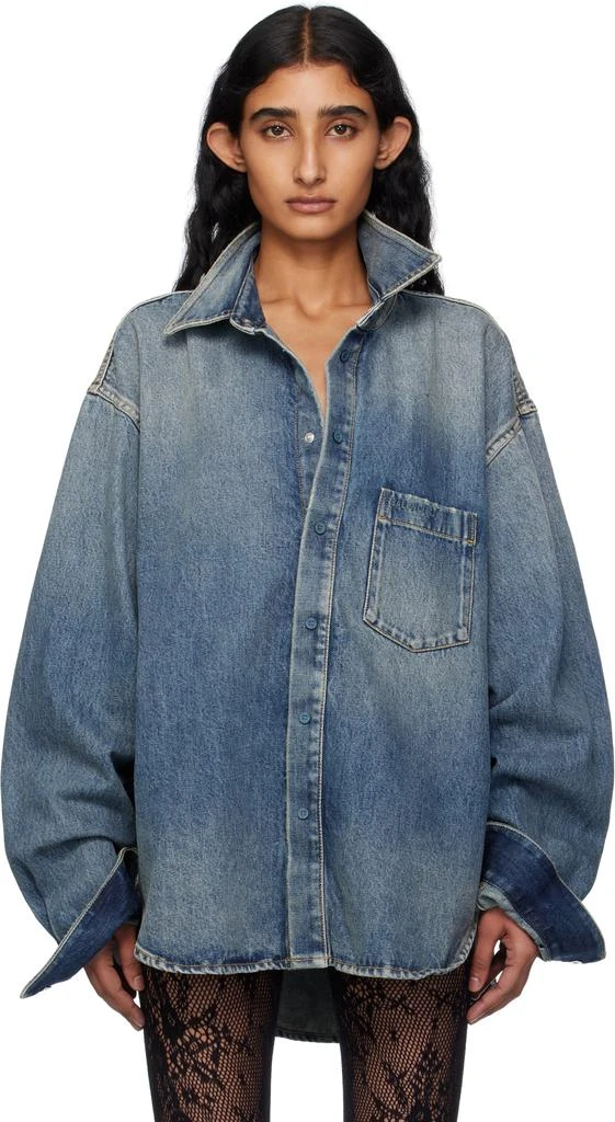 Balenciaga Blue Faded Denim Shirt 1