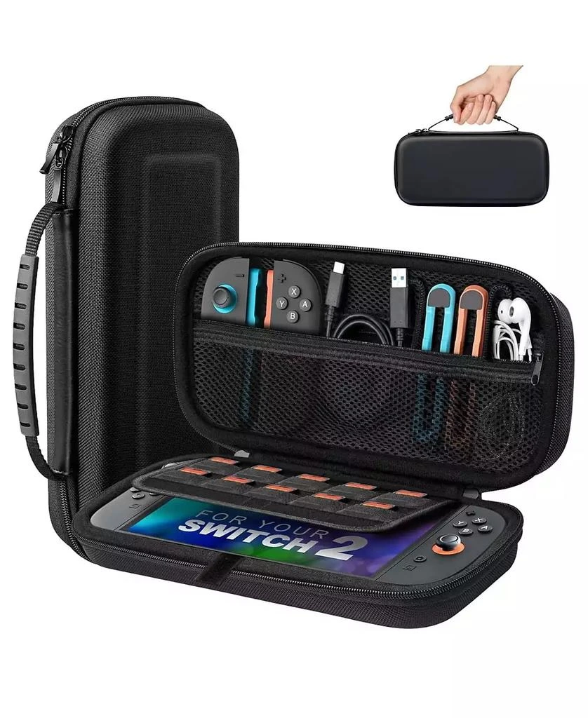 NBCP Carrying Storage Case for Switch 2, Durable Hard Shell Messenger Bag, Soft Lining, 8 Game Card Slots, Protective Travel Storage