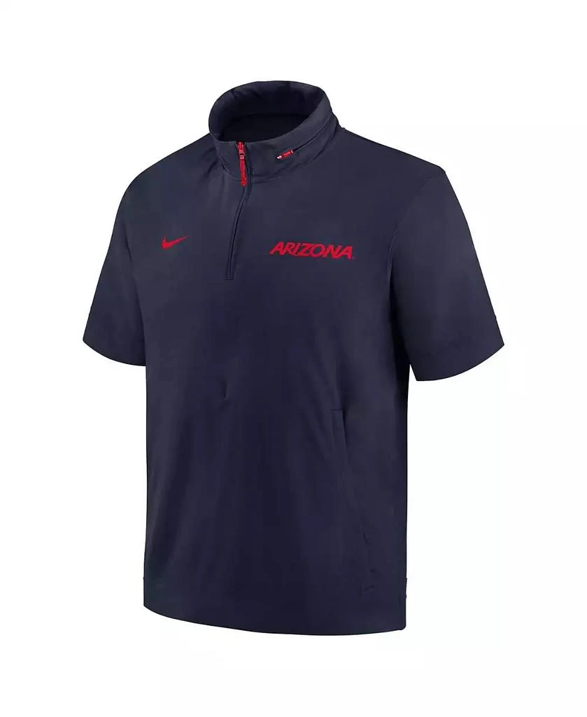 NIKE Men's Navy Arizona Wildcats 2024 Sideline Coach Short Sleeve Half-Zip Hoodie Jacket 3