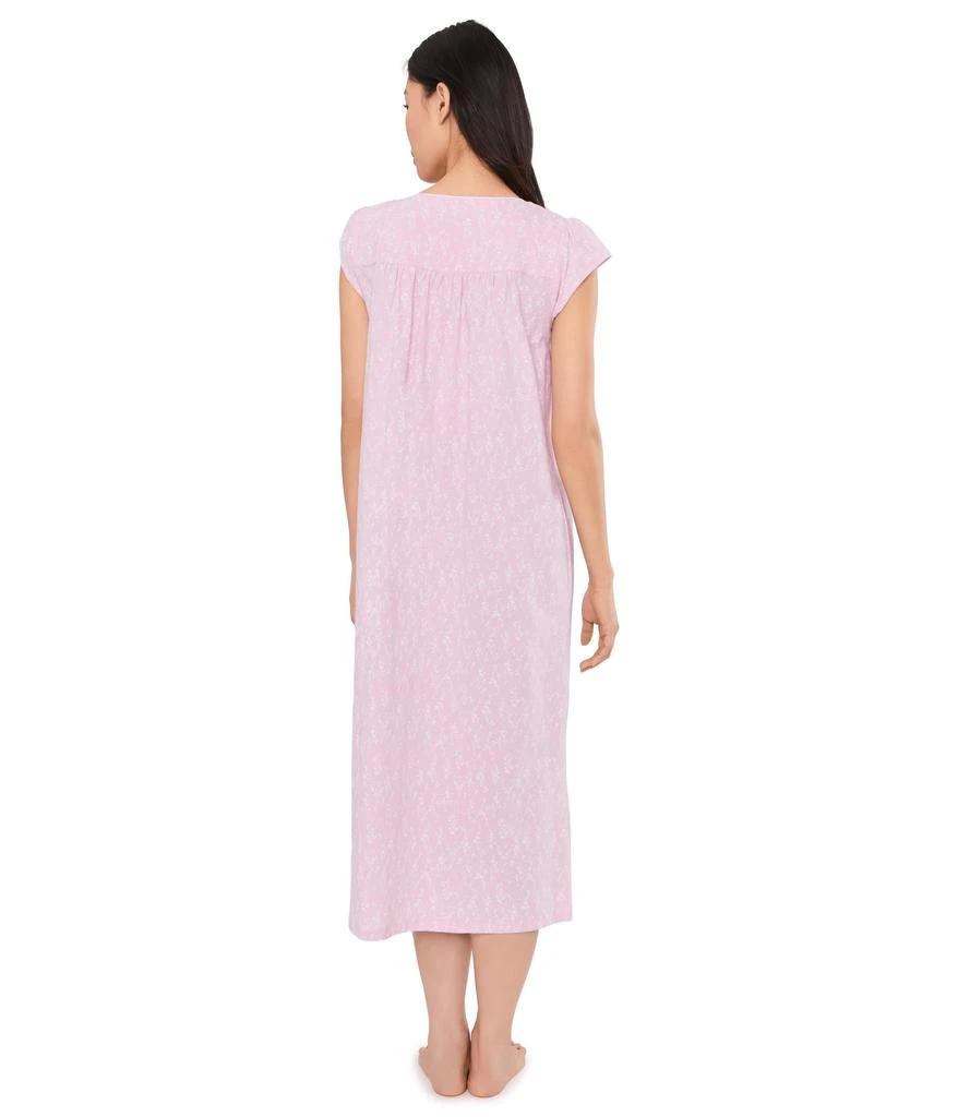 Eileen West Cotton Knit Cap Sleeve Long Gown 4