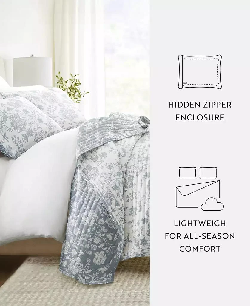 IENJOY HOME Textured Floral Reversible 2-Pc. Quilt Set 6