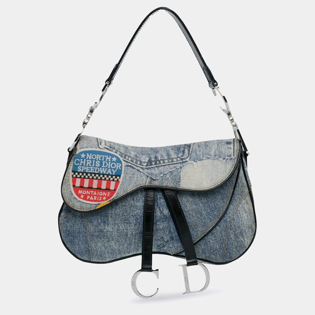 Dior Dior Denim Speedway Double Saddle Shoulder Bag 1