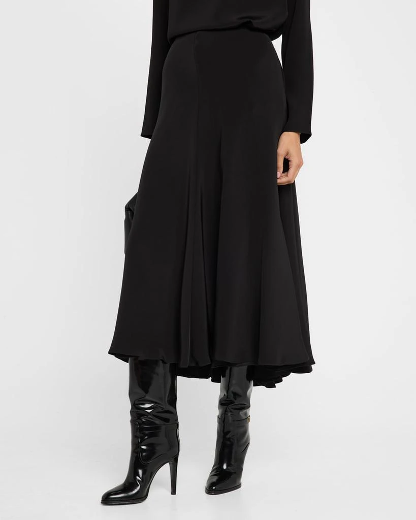 Brandon Maxwell Millie Full Flared Silk Skirt 4