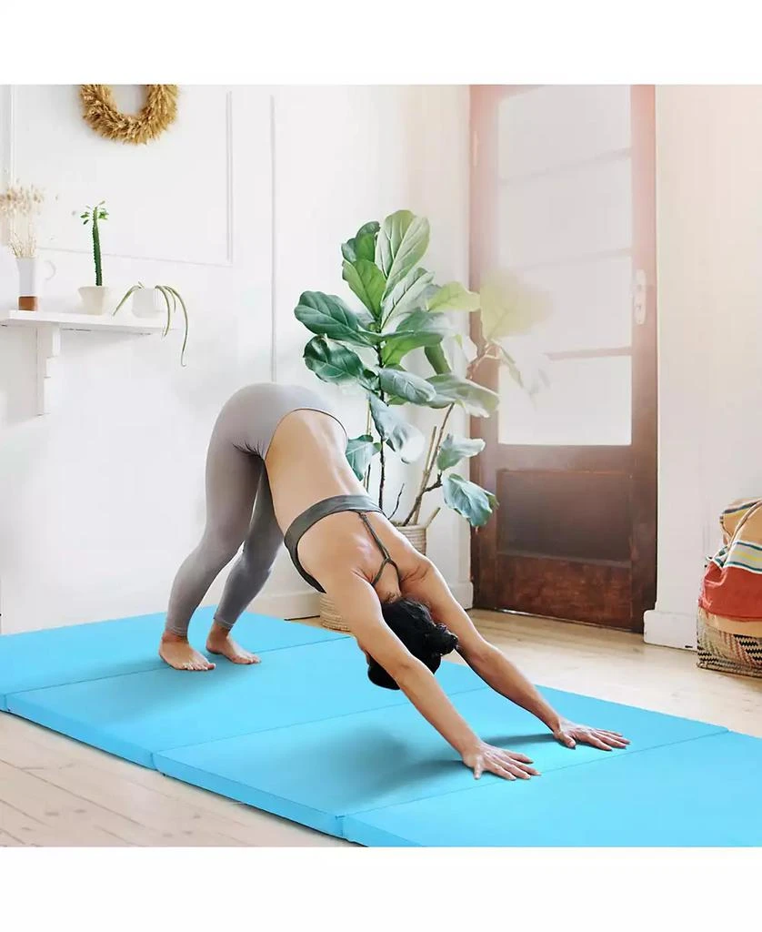 HONGGE 4-Panel Folding Gym Mat – Non-Slip, Portable, Durable for Home Gym, Yoga, Kids Play 4