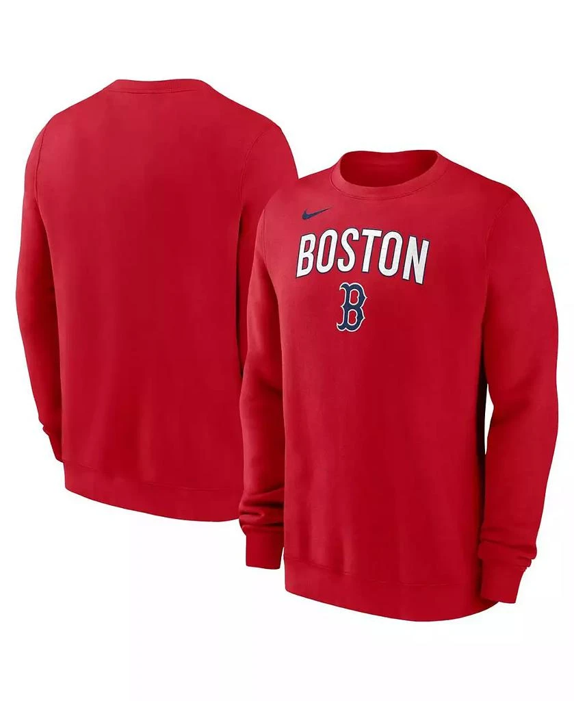 NIKE Men's Red Boston Red Sox Pullover Sweatshirt 1