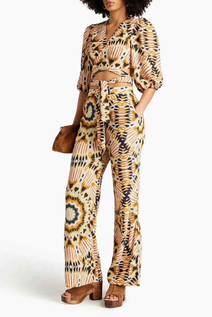ba&sh Clyde printed crinkled-crepe wide-leg pants 2