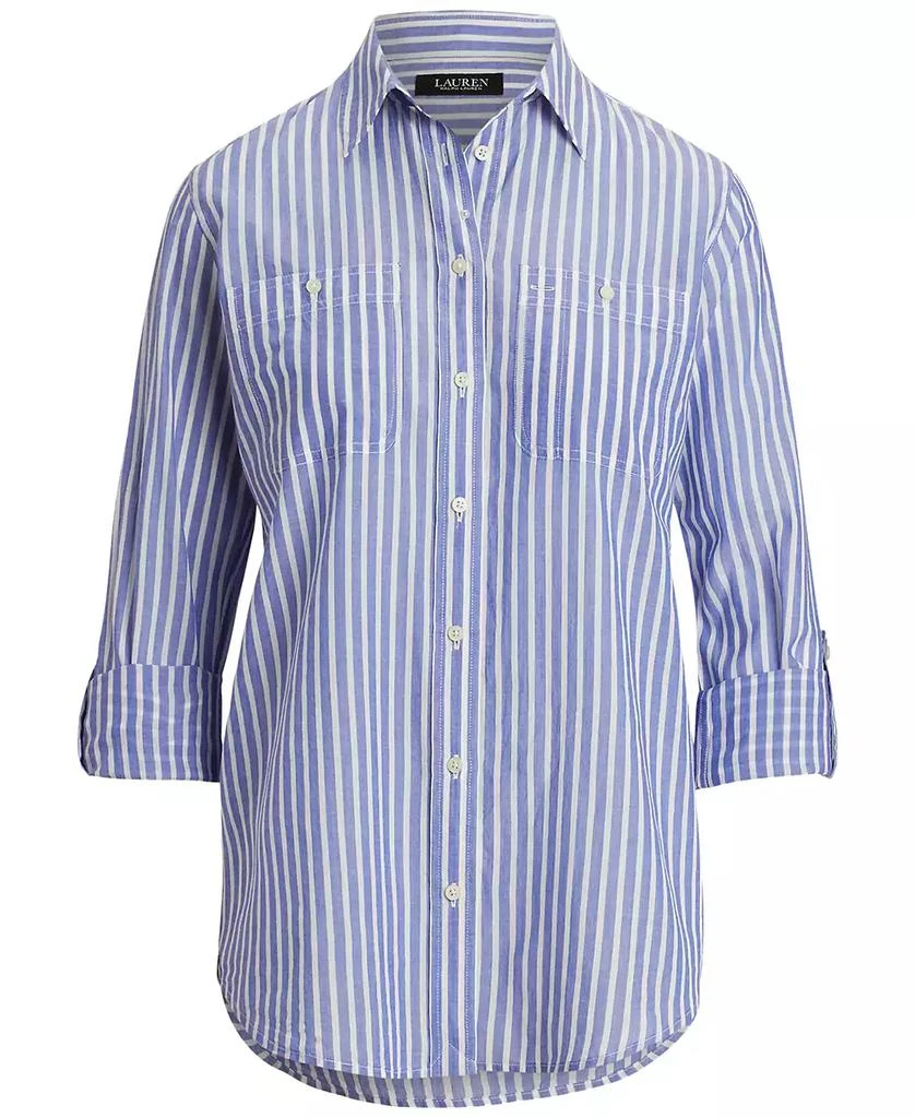 Ralph Lauren Women's Relaxed-Fit Voile Roll-Tab-Sleeve Shirt 5
