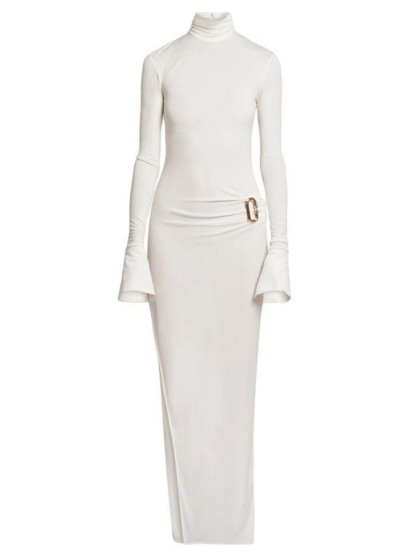 Casablanca Turtleneck Jeresy Buckle Column Dress 5