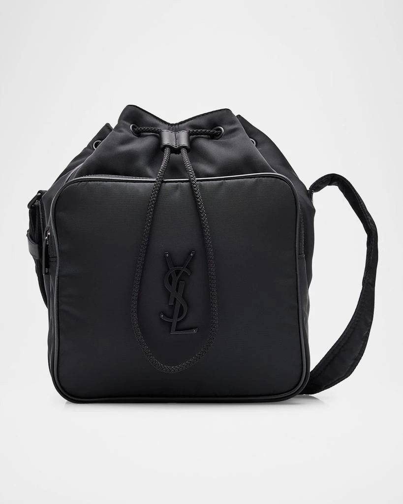Yves Saint Laurent Men's Niki Small YSL Bucket Crossbody Bag in Nylon 1