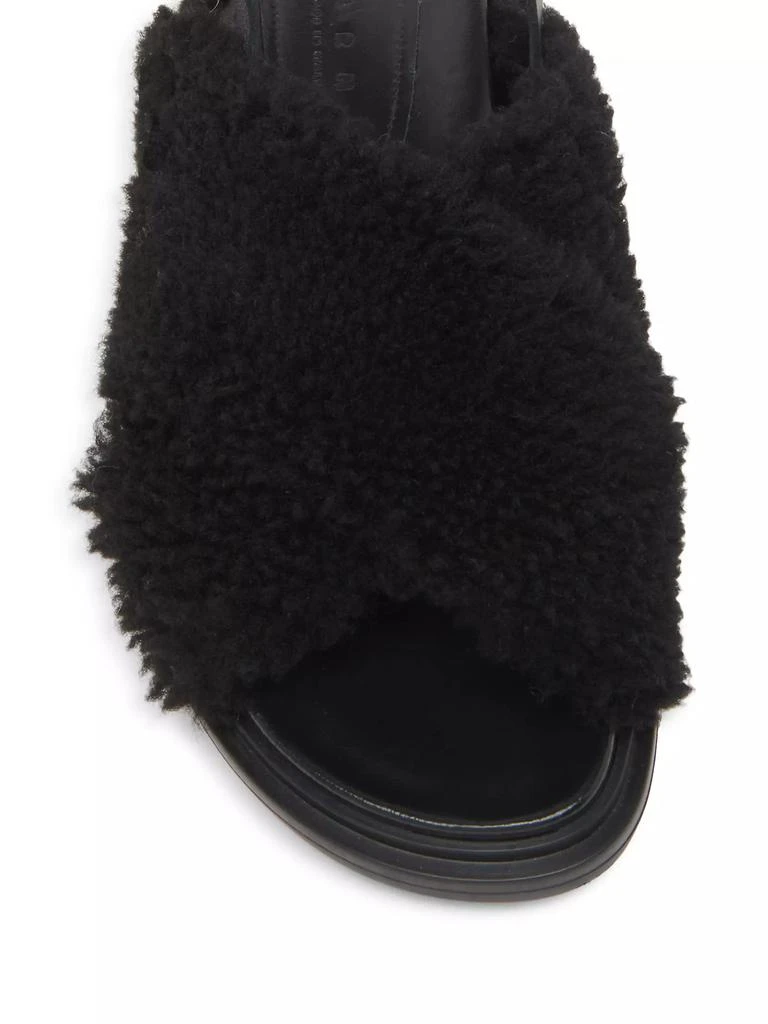 Marni Fussbett Incrocio Shearling Sandals 4
