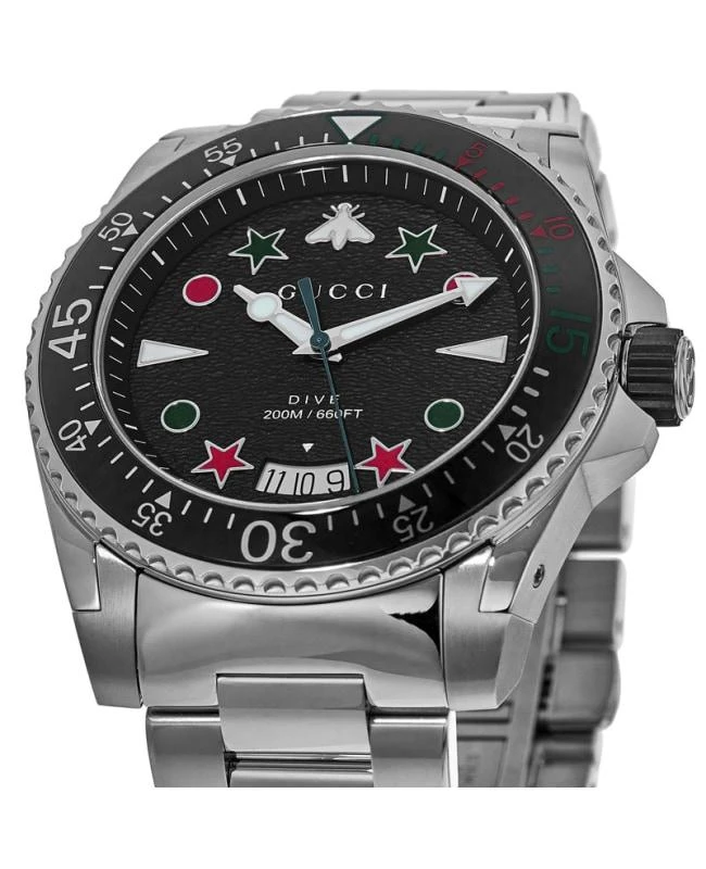 Gucci Gucci Dive 45mm Textured Black Dial Steel Men's Watch YA136221 3