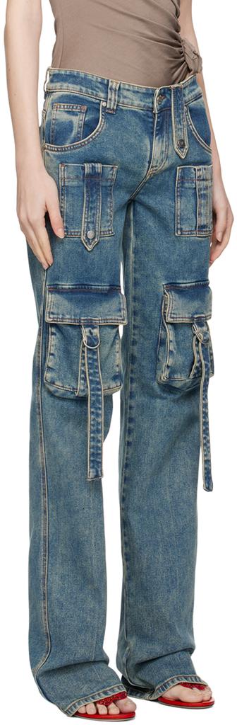 Blumarine Blue Cargo Pocket Jeans