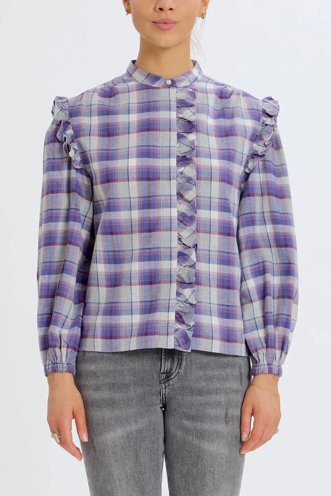 Something Navy Something Navy - Flannel Plaid Ruffle Shirt 1