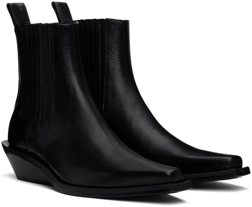 ANN DEMEULEMEESTER Black Harper Pointy Medium Heel Chelsea Boots 4