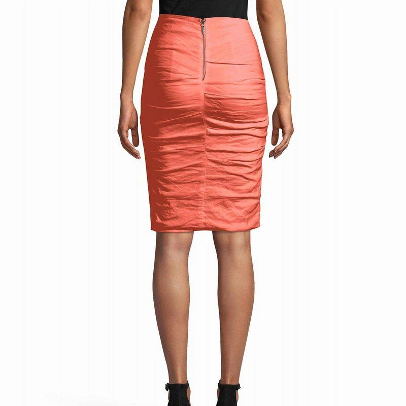 Nicole Miller Cotton Metal Sandy Skirt In Coral 2