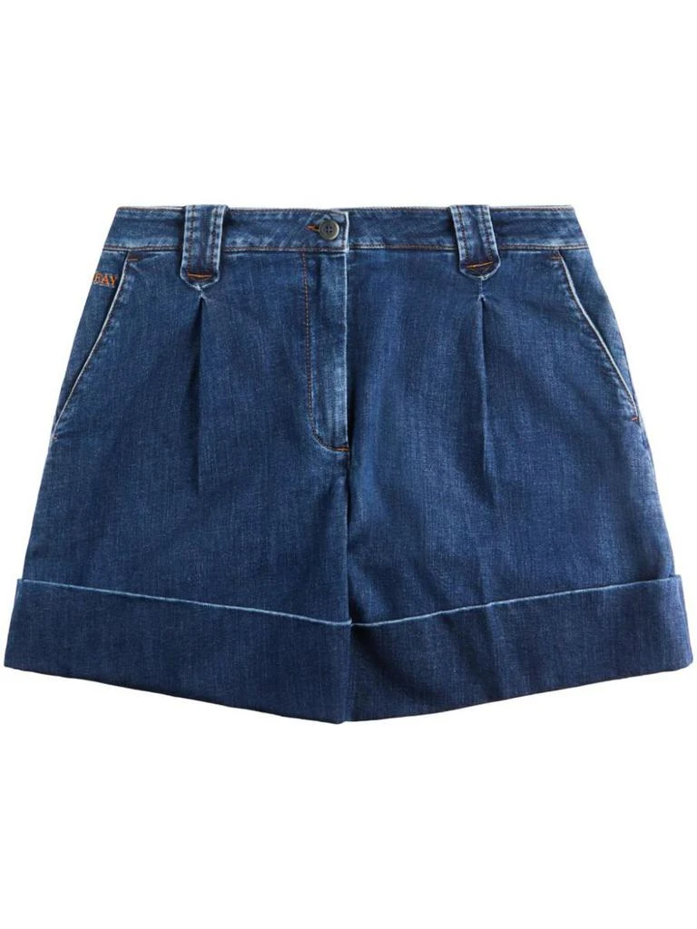 FAY Fay Denim Shorts With Embroidered Logo 1
