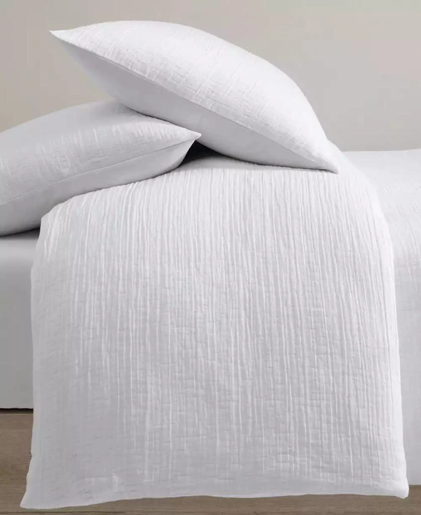 Calvin Klein Washed Texture Solid Cotton Jacquard 3 Piece Duvet Cover Set 4