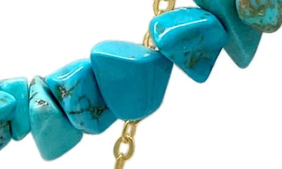 Adornia Multi Shape Turquoise Stone Layered Necklace 3