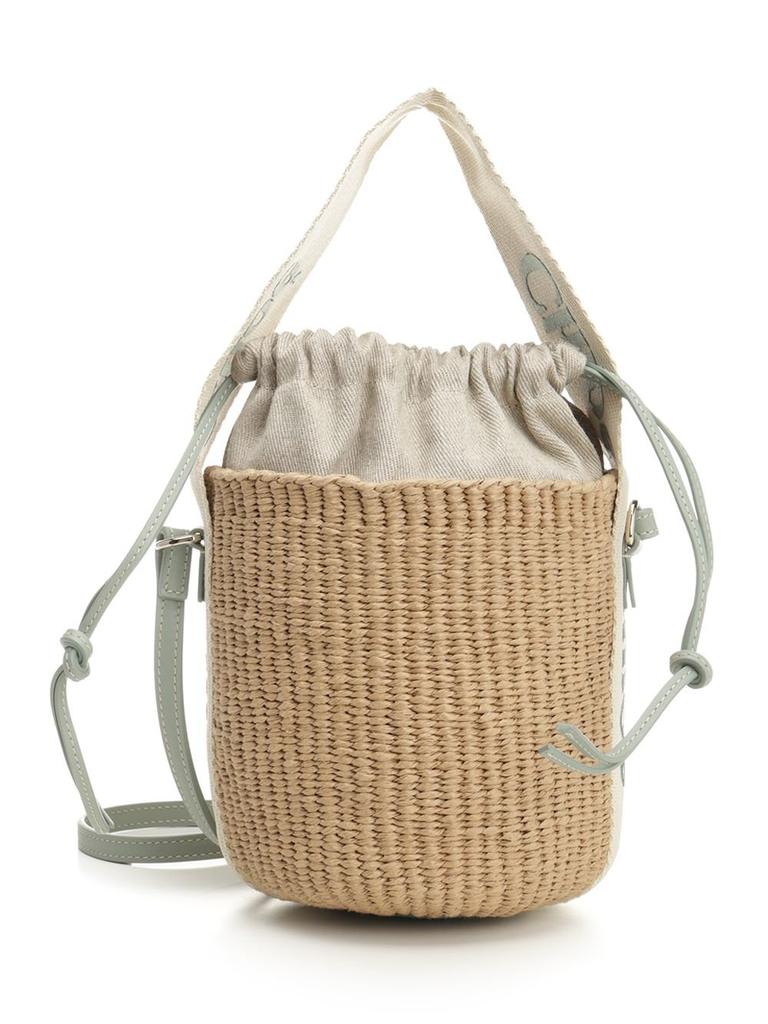 Chloé TWO-TONE RUBBER AND LEATHER SMALL WOODY SHOPPING BAG