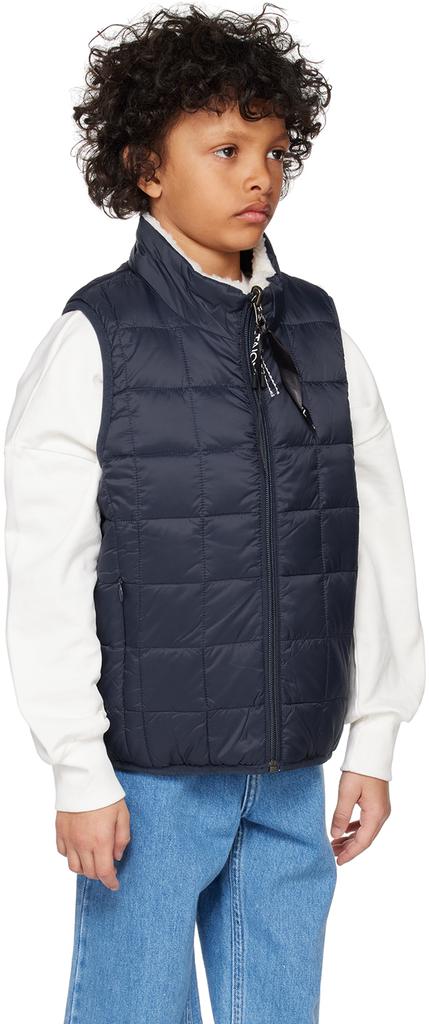 Taion Kids Navy & White Quilted Reversible Vest
