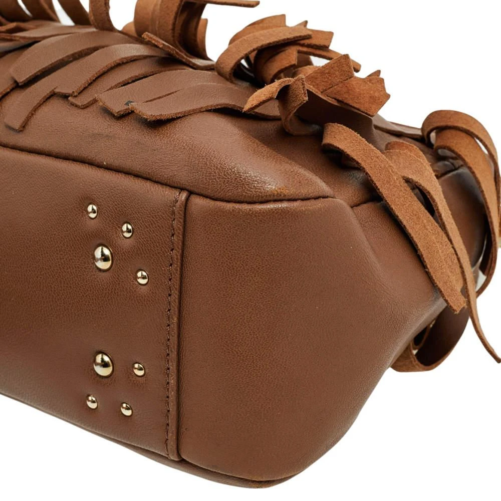 Carolina Herrera Carolina Hererra Brown Leather Fringe Chain Shoulder Bag 11