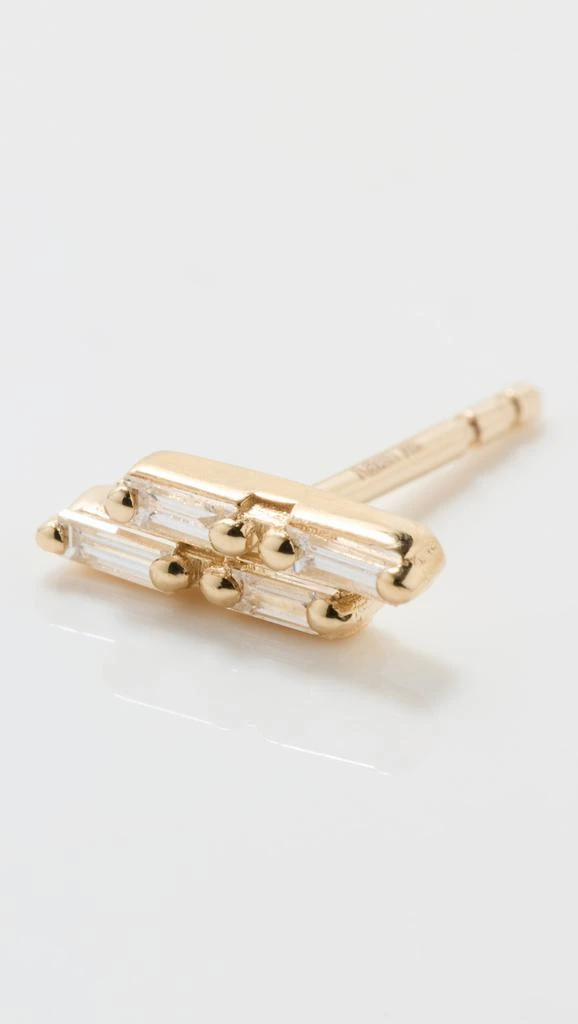 Suzanne Kalan 14k Double Baguette Diamond Stick Studs 5