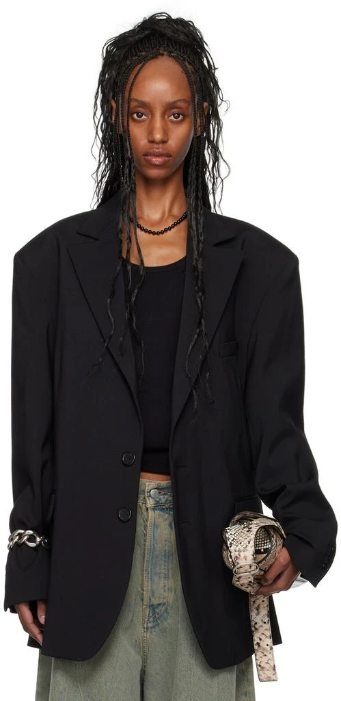 LU'U DAN Black Oversized Boxy Blazer 1