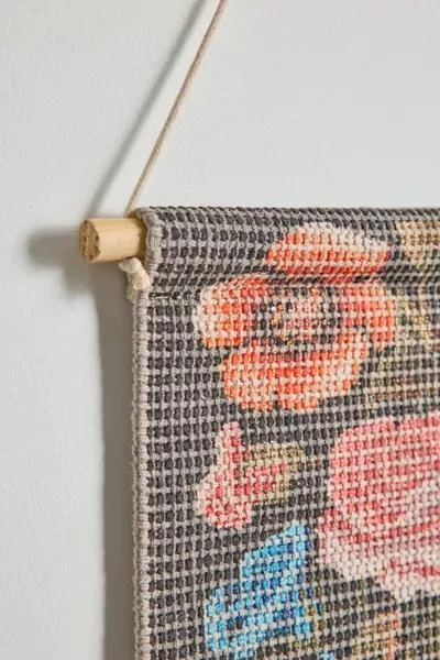 Urban Outfitters Roses Woven Column Wall Hanging 4