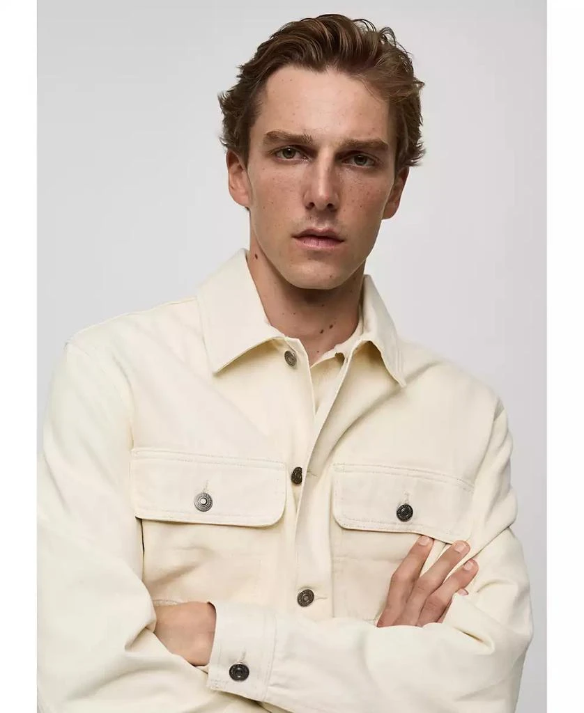 Mango Men's Pockets Detail Denim Overshirt 4